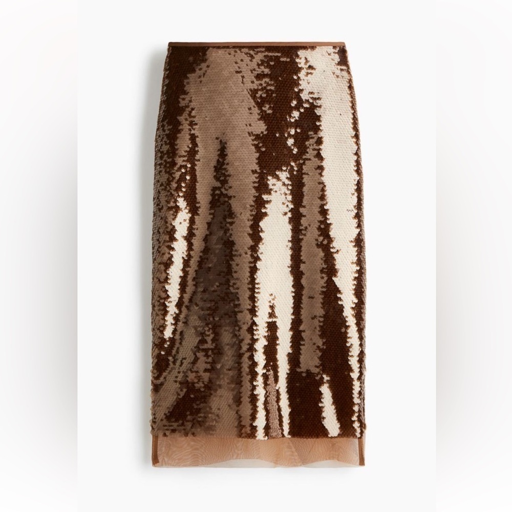 New H&M Sequined Midi Skirt